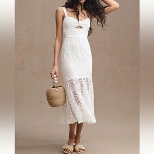 Anthropologie Saylor Malina Sleeveless Lace Cutout Midi Dress size M NWOT
